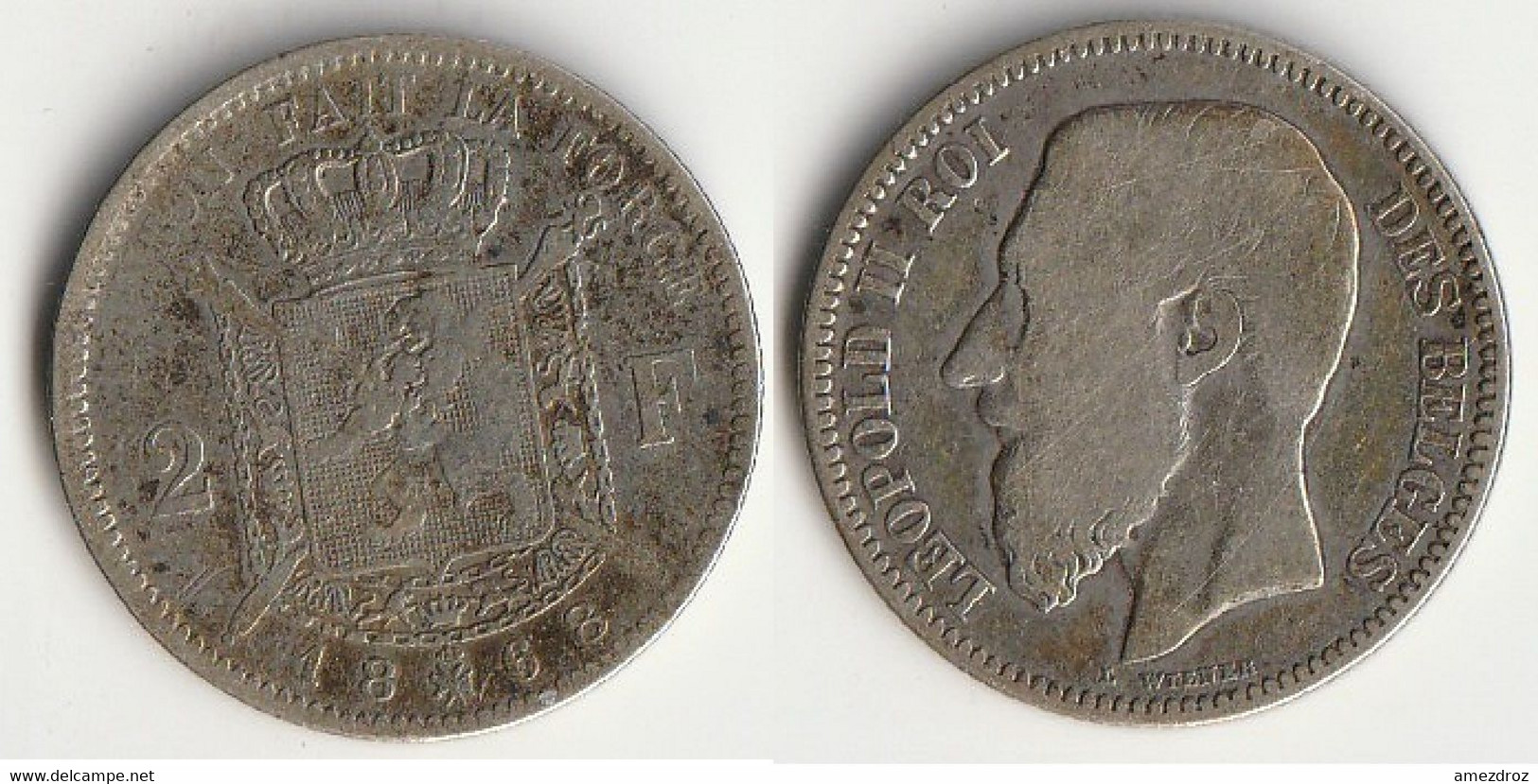 Belgique Léopold II 2 Francs 1868 Argent - 2 Frank