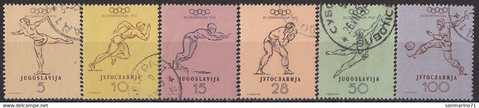 YUGOSLAVIA 698-703,used - Verano 1952: Helsinki