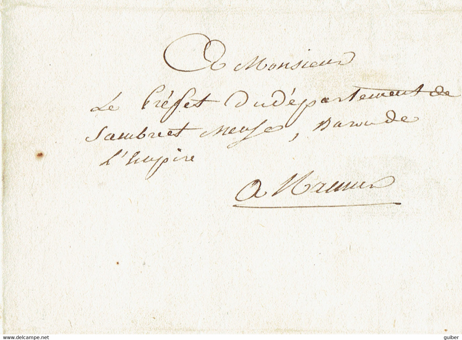 Gendarmerie Impériale 1812 L.manuscrite Capitaine Marotte Sambre Meuse Prefet Légionnaire Empire Namur Maire Havelange - Manuskripte