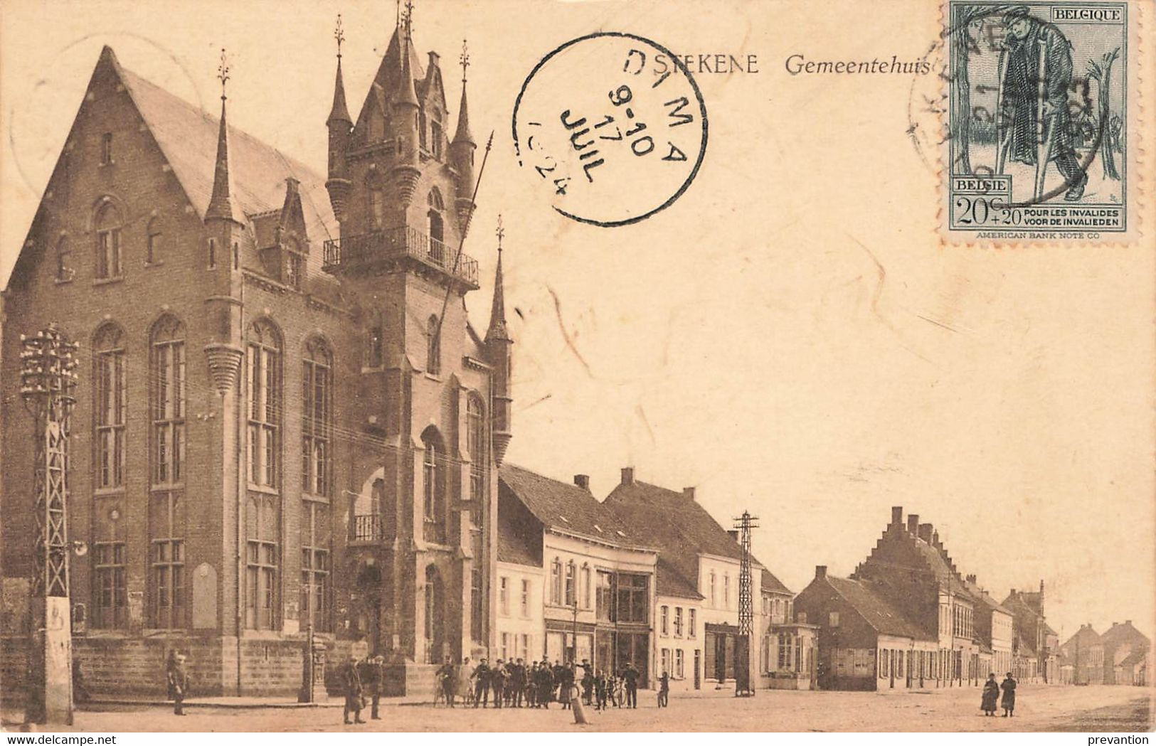 STEKENE - Gemeentehuis - Carte Circulé En 1924 - Stekene