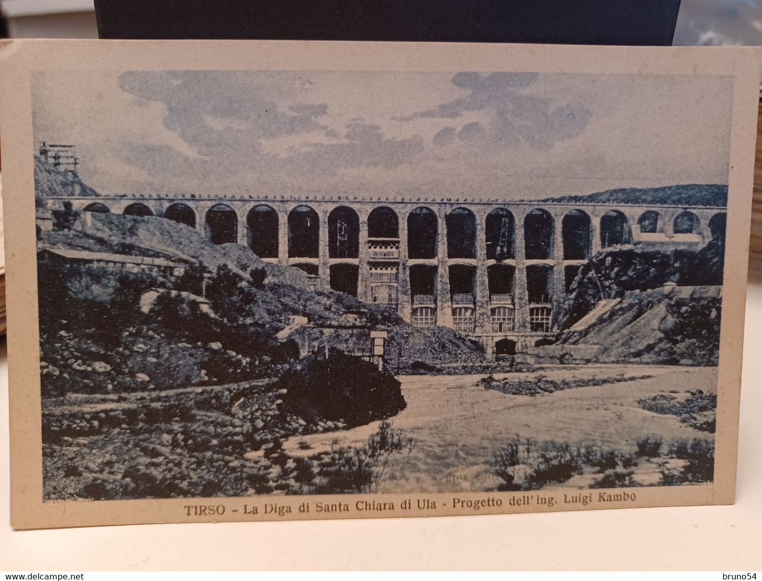 Cartolina Tirso Oristano Diga Di Santa Chiara Di Ula Progetto Ingegnere Luigi Kambo - Oristano