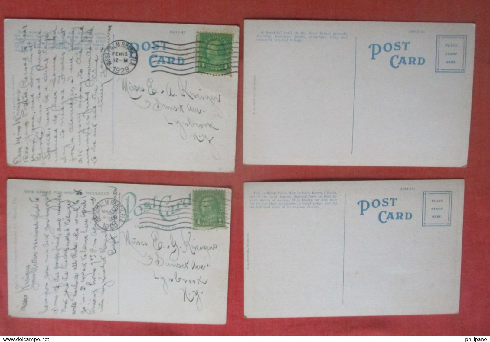 Lot Of  4 Cards.   Palm Beach    Florida    Ref 5560 - Palm Beach