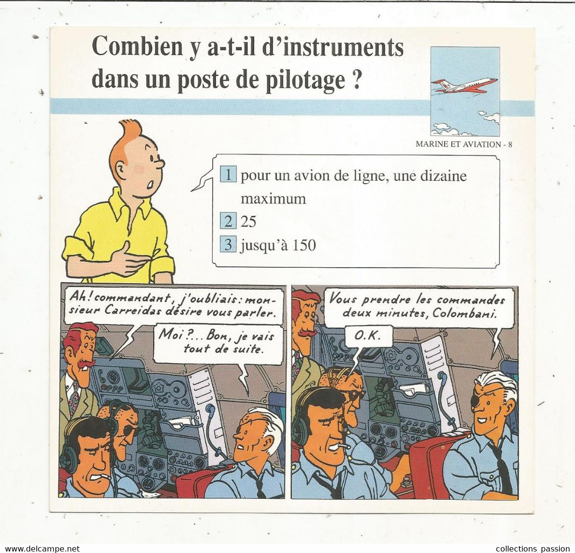 Fiche Illustrée BD,1991,Hergé Moulinsart / Casterman, TINTIN, Vol 714 Pour Sidney, 150x150 Mm, Frais Fr 1.65e - Sonstige & Ohne Zuordnung