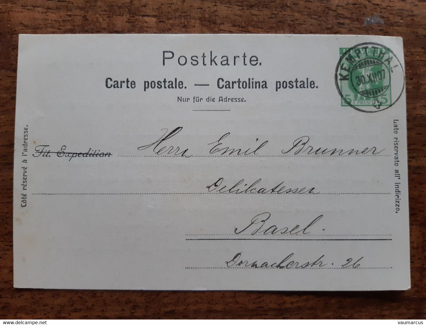 Entier Privé 5 Cts 1907 - Entiers Postaux