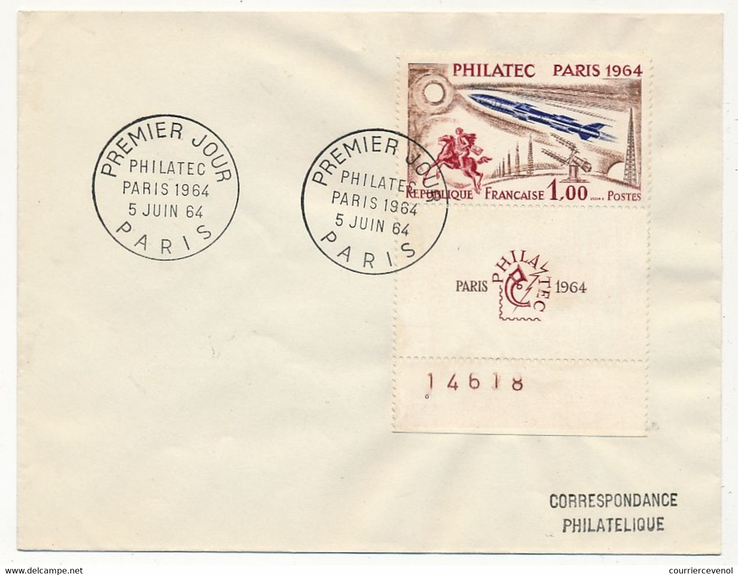 FRANCE - Env Affr 1,00 PHILATEC - PARIS 1964 - Premier Jour 5 Juin 1964 - Lettres & Documents