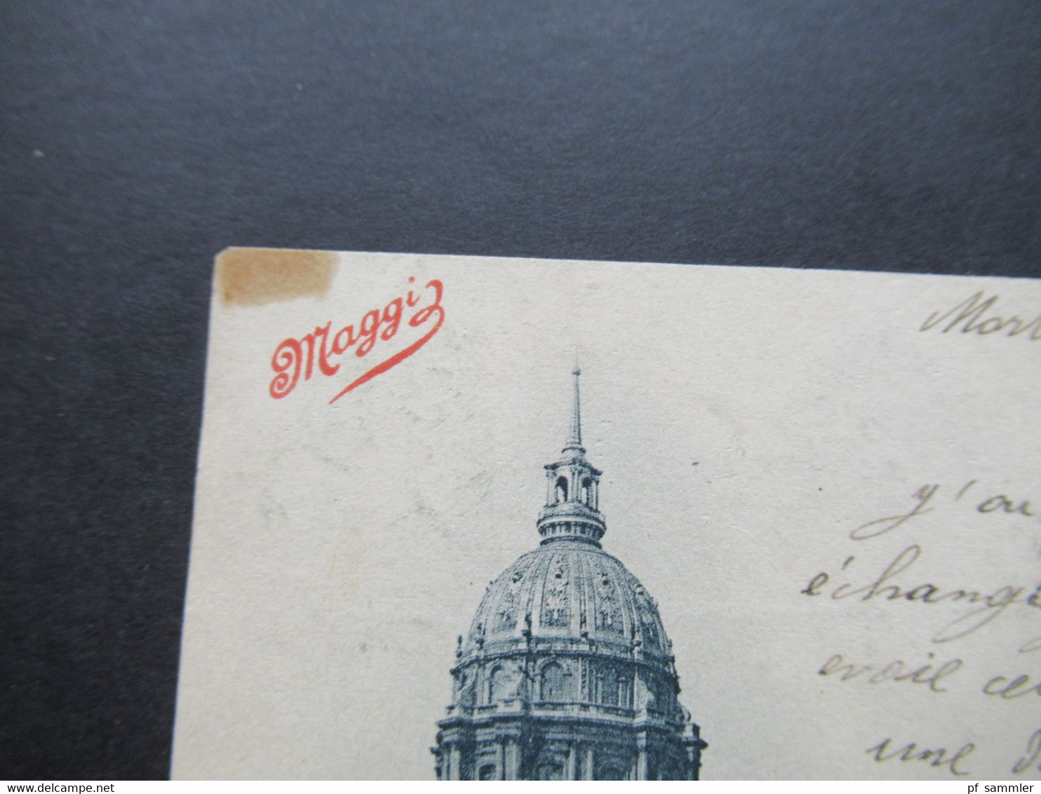 Frankreich 1900 Invalides Paris Nach Rumänien Gesendet Mit Posthornstempel 144 Bahnpost Stempel Fougeres A Vire - Paris (07)