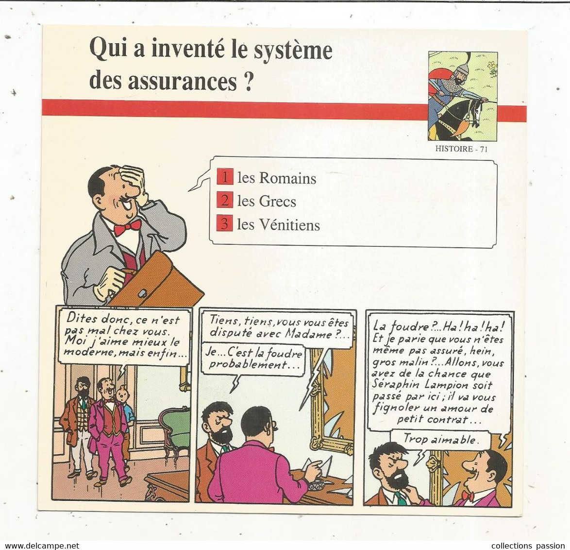 Fiche Illustrée BD,1991,Hergé Moulinsart / Casterman, TINTIN, L'affaire Tournesol, 150x150 Mm, Frais Fr 1.65e - Andere & Zonder Classificatie