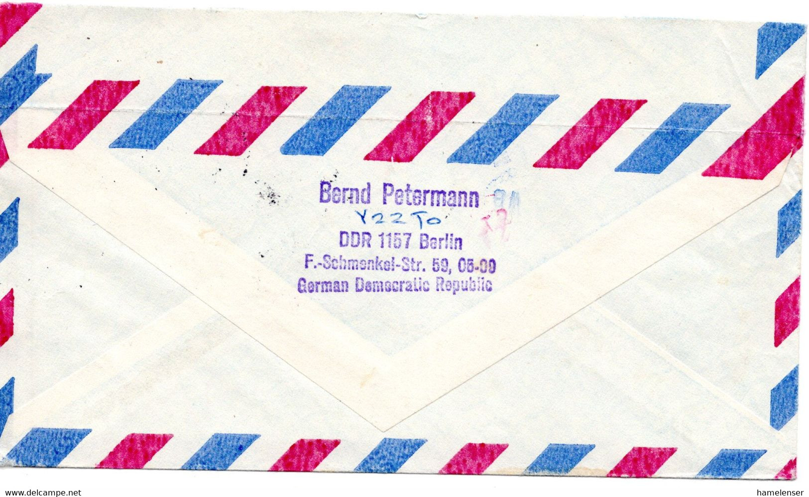 57754 - DDR - 1988 - 35Pfg Gr.Bauten MiF A LpBf BERLIN -> Glenwood, IL (USA) - Lettres & Documents