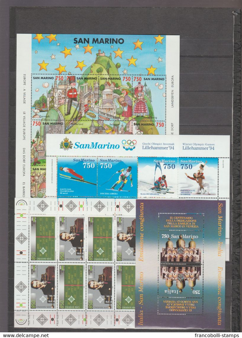 S40025 SAN MARINO 1984/1998 MNH** Tutti I BF N.21 BF 6 Scans - Collections, Lots & Séries