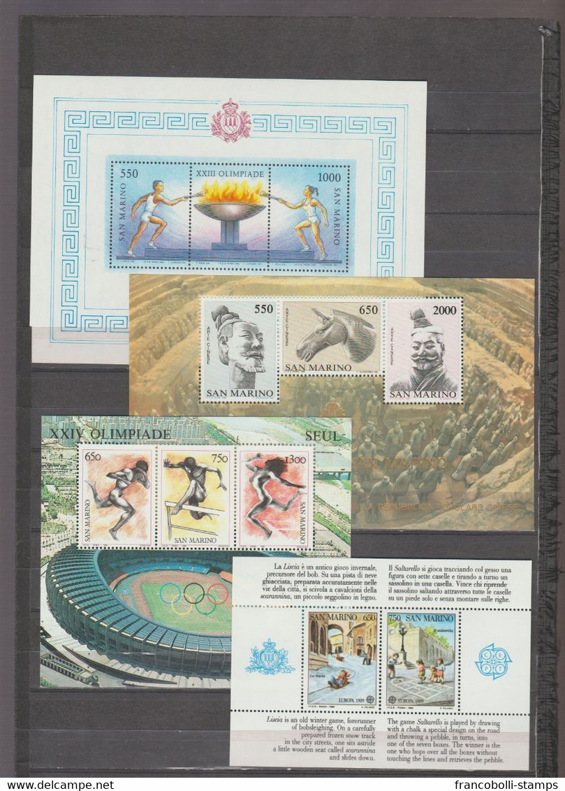 S40025 SAN MARINO 1984/1998 MNH** Tutti I BF N.21 BF 6 Scans - Collections, Lots & Séries