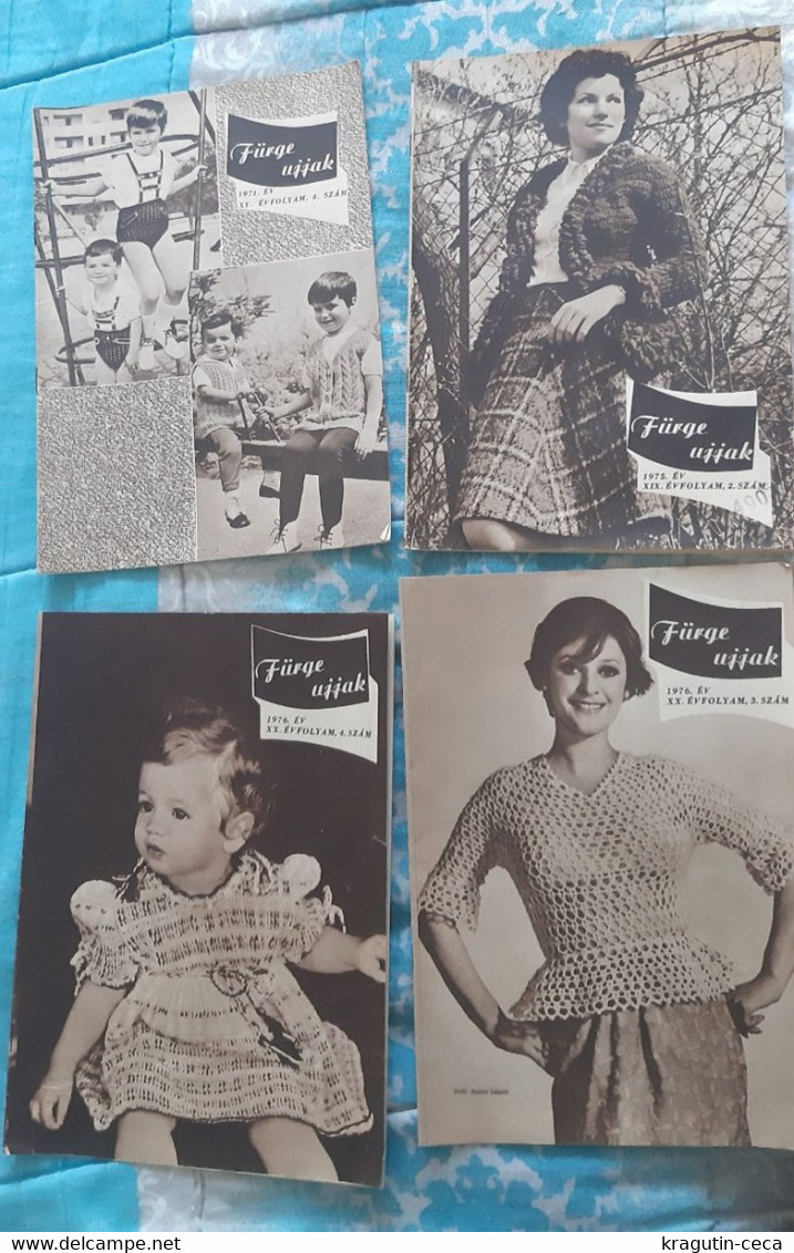 1971 76 Fürge Ujjak HUNGARY VINTAGE WOMAN FASHION Handicrafts Crochet LOT MAGAZINE NEWSPAPERS CHILDREN KNITTING WOOLWORK - Mode