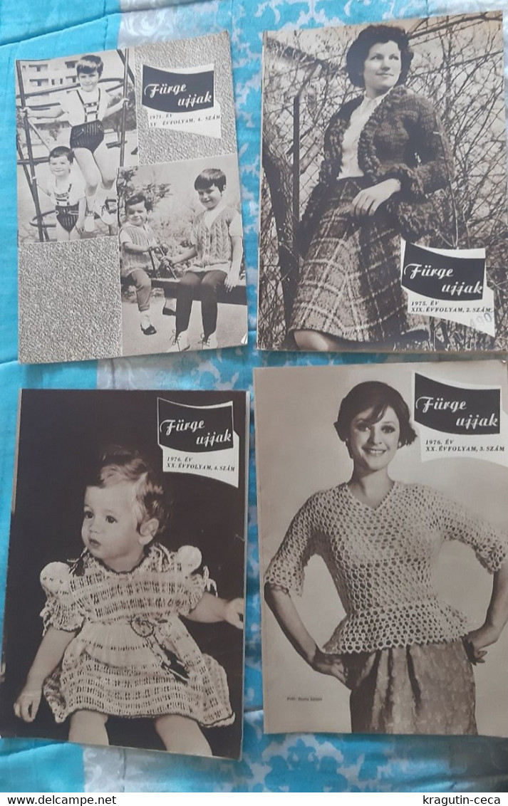 1971 76 Fürge Ujjak HUNGARY VINTAGE WOMAN FASHION Handicrafts Crochet LOT MAGAZINE NEWSPAPERS CHILDREN KNITTING WOOLWORK - Lifestyle & Mode