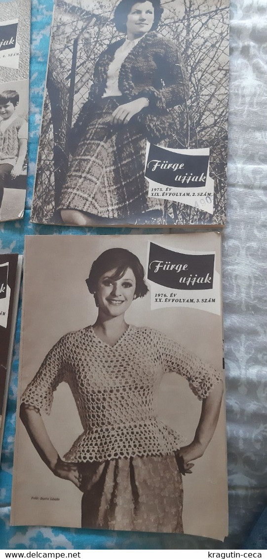 1971 76 Fürge Ujjak HUNGARY VINTAGE WOMAN FASHION Handicrafts Crochet LOT MAGAZINE NEWSPAPERS CHILDREN KNITTING WOOLWORK - Mode