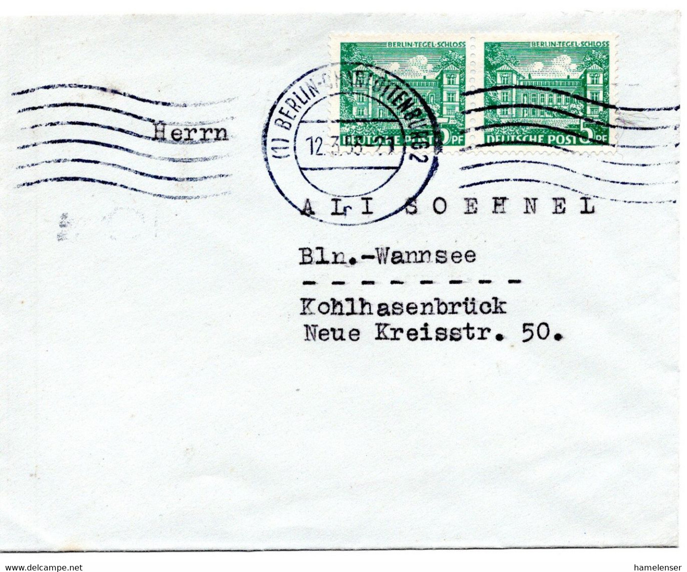 57772 - Berlin - 1955 - 2@5Pfg Bauten OrtsBf BERLIN - Lettres & Documents