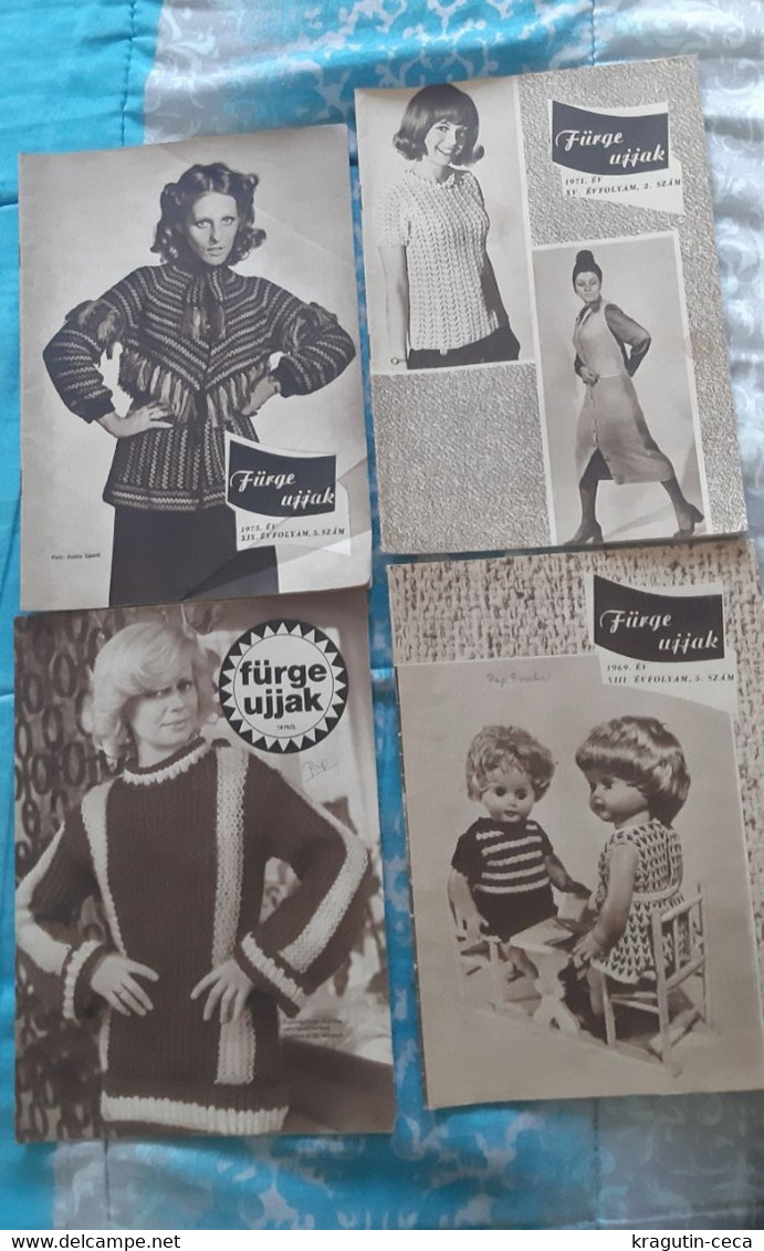 1969 79 Fürge Ujjak HUNGARY VINTAGE WOMAN FASHION Handicrafts Crochet LOT MAGAZINE NEWSPAPERS CHILDREN KNITTING WOOLWORK - Fashion