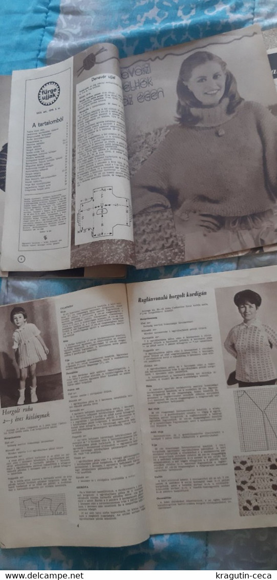 1969 79 Fürge Ujjak HUNGARY VINTAGE WOMAN FASHION Handicrafts Crochet LOT MAGAZINE NEWSPAPERS CHILDREN KNITTING WOOLWORK - Mode