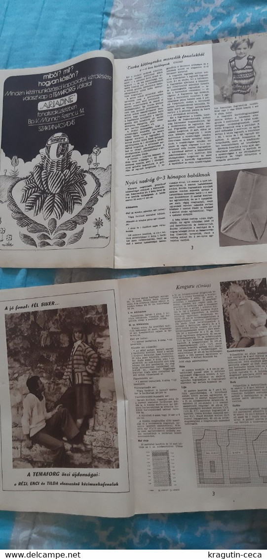 1975 79 Fürge Ujjak HUNGARY VINTAGE WOMAN FASHION Handicrafts Crochet LOT MAGAZINE NEWSPAPERS CHILDREN KNITTING WOOLWORK - Mode