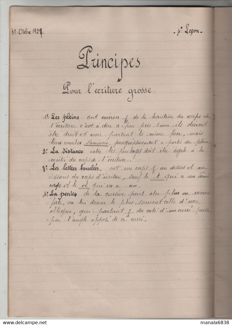 Ecriture Cochaud Société Enseignement Professionnel Du Rhône 1927 1928 Dessaignes Lyon Croix Rousse - Non Classés