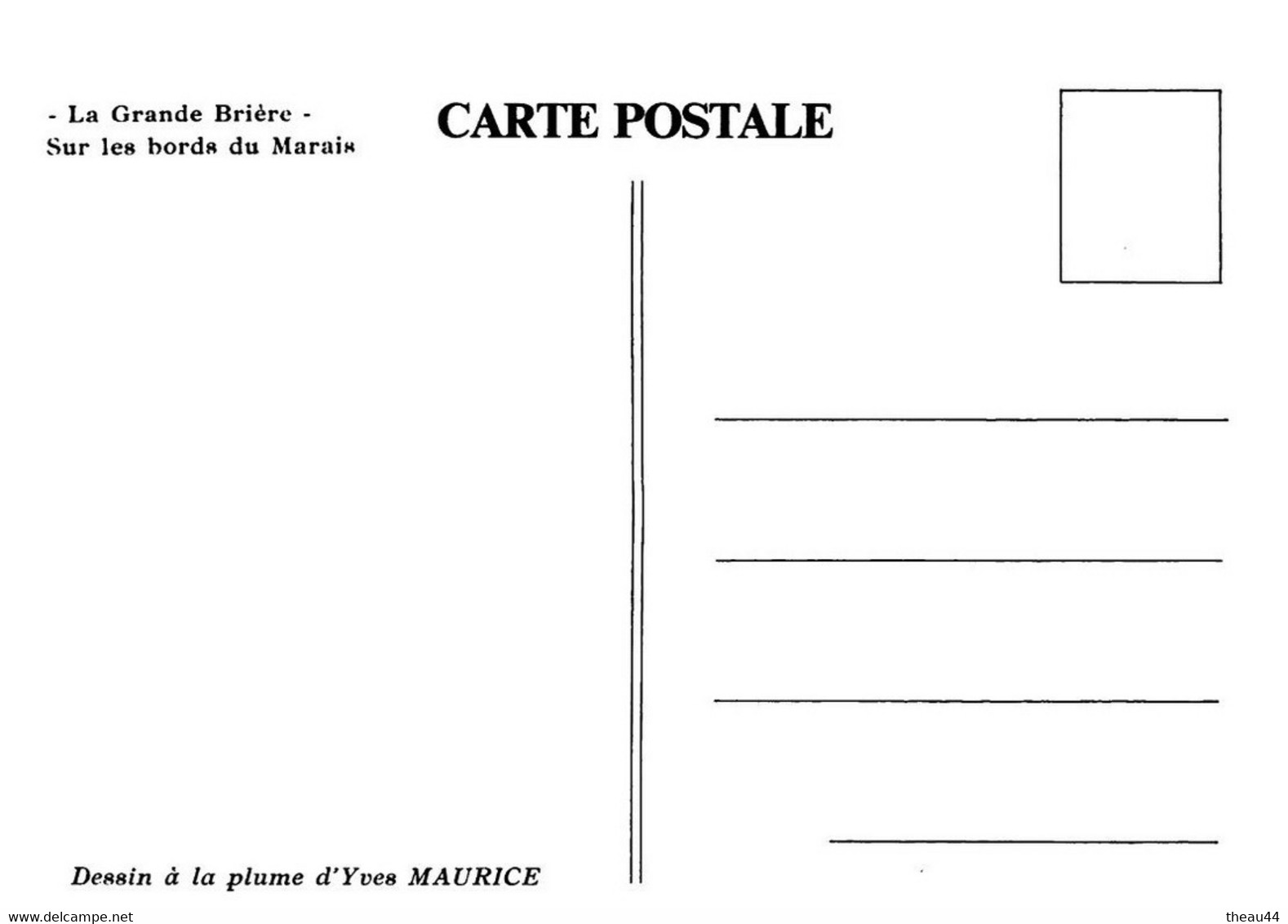 SAINT-LYPHARD  -  Lot de 8 Cartes de la Grande Brière  -  Le Village de KERHINET -  Illustrateur " Yves MAURICE "