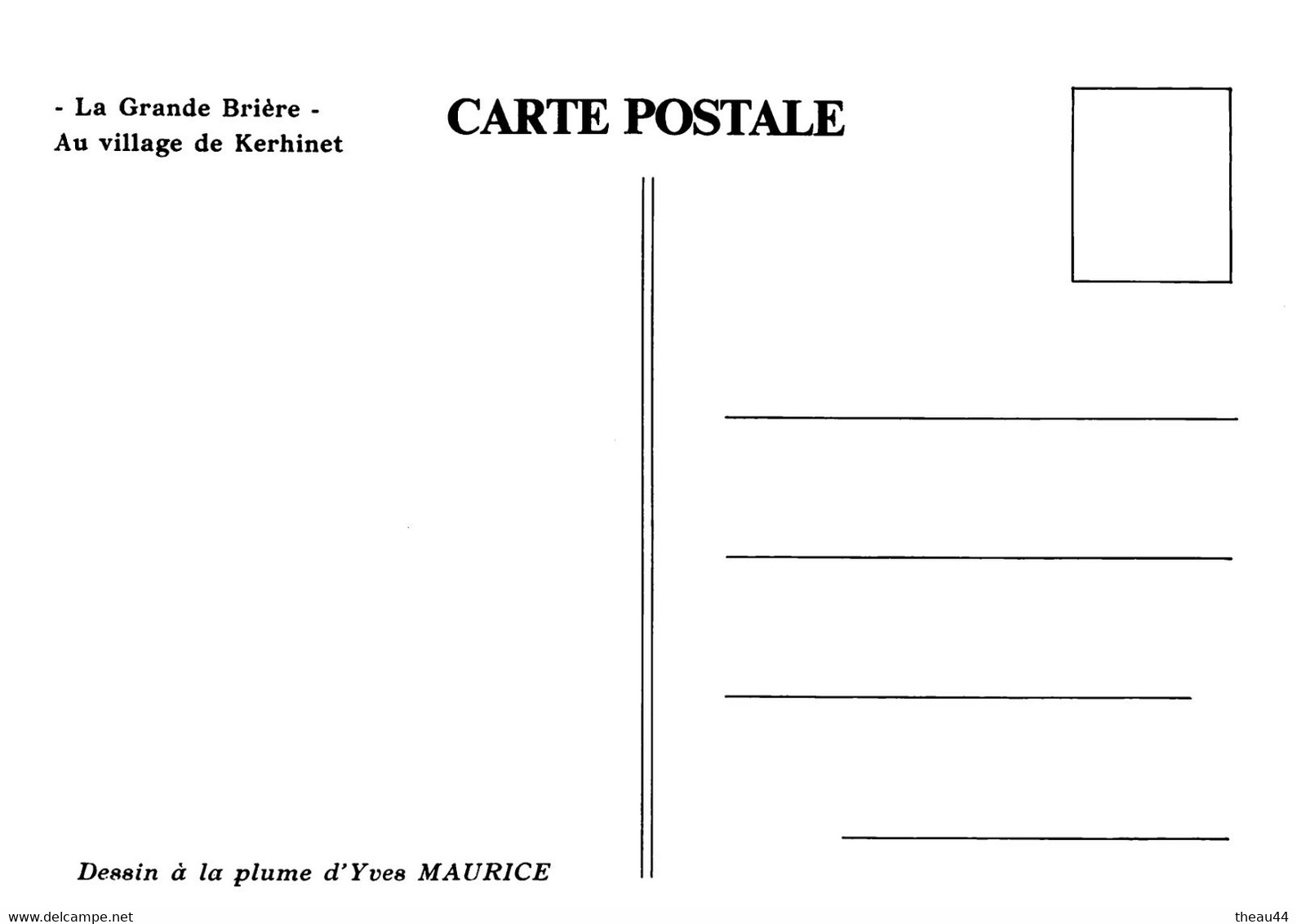 SAINT-LYPHARD  -  Lot de 8 Cartes de la Grande Brière  -  Le Village de KERHINET -  Illustrateur " Yves MAURICE "