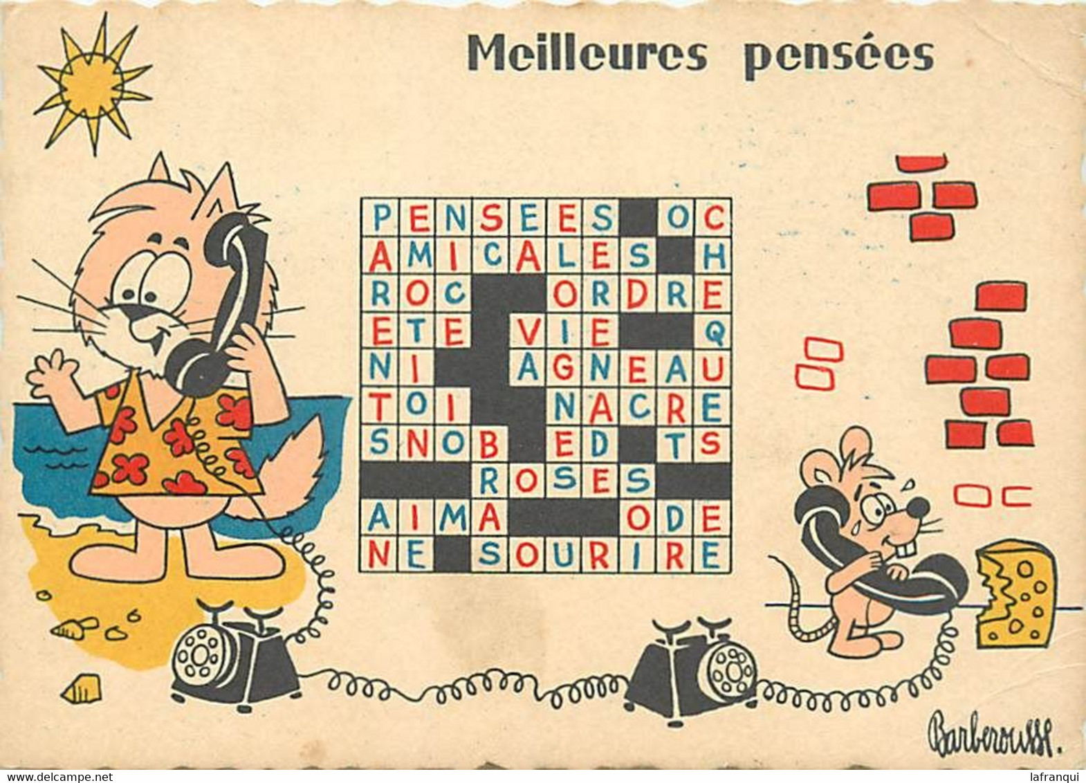 -ref  AB331- Illustrateur Barberousse - Meilleurs Pensées  -mots Croisés - - Barberousse