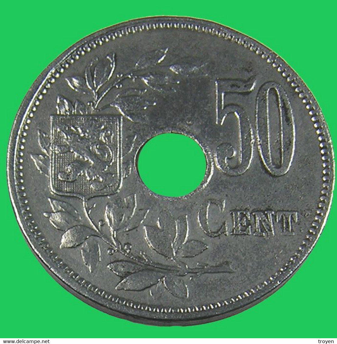 50 Centimes  - Belgique - 1918 - Zinc - TTB - - 50 Cents