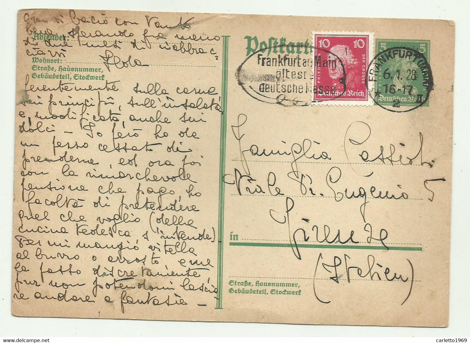 FELDPOST FRANKFURT ( MAIN ) 1928 - Lettres & Documents