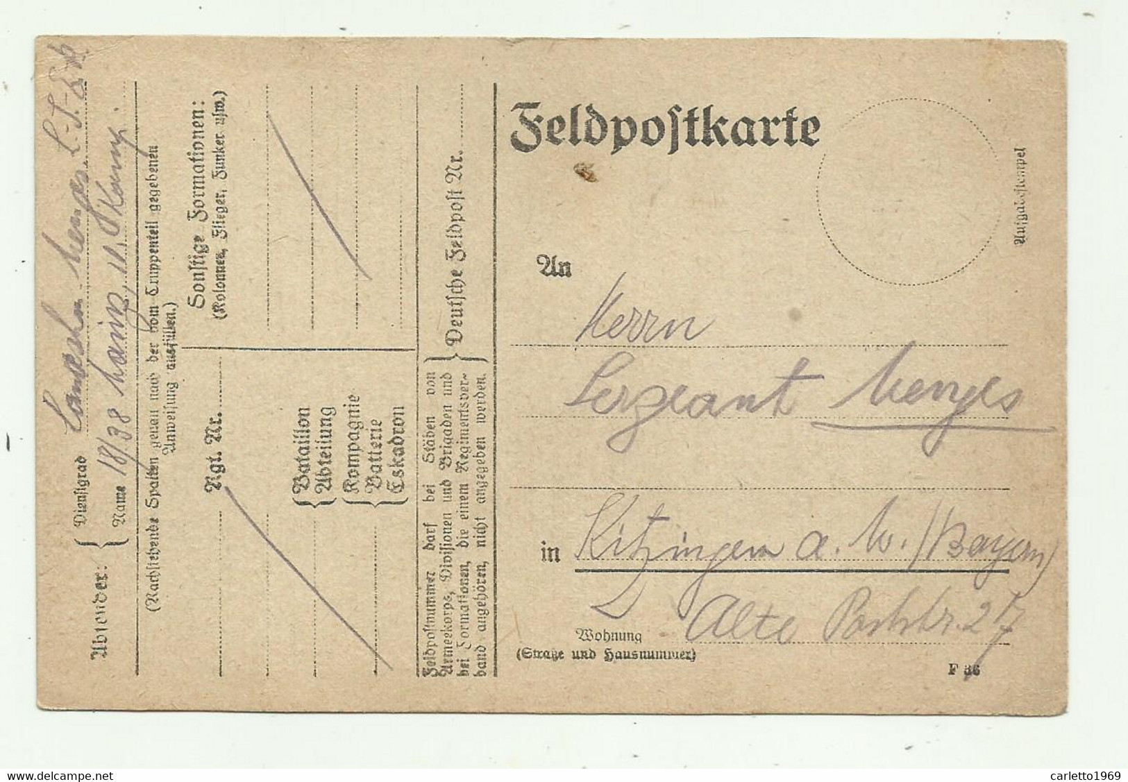 FELDPOSTKARTE - Covers & Documents