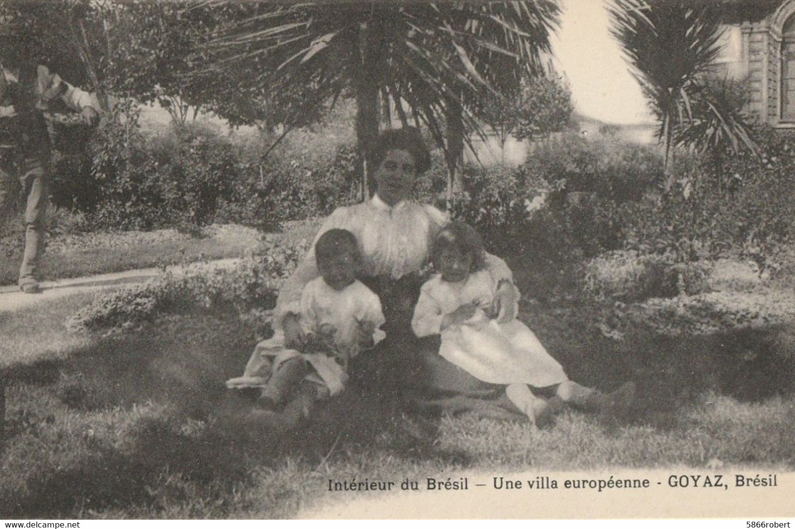 CARTE POSTALE ORIGINALE ANCIENNE : GOYAZ  INTERIEUR DU BRESIL VILLA EUROPEENNE ANIMEE BRESIL - Goiânia