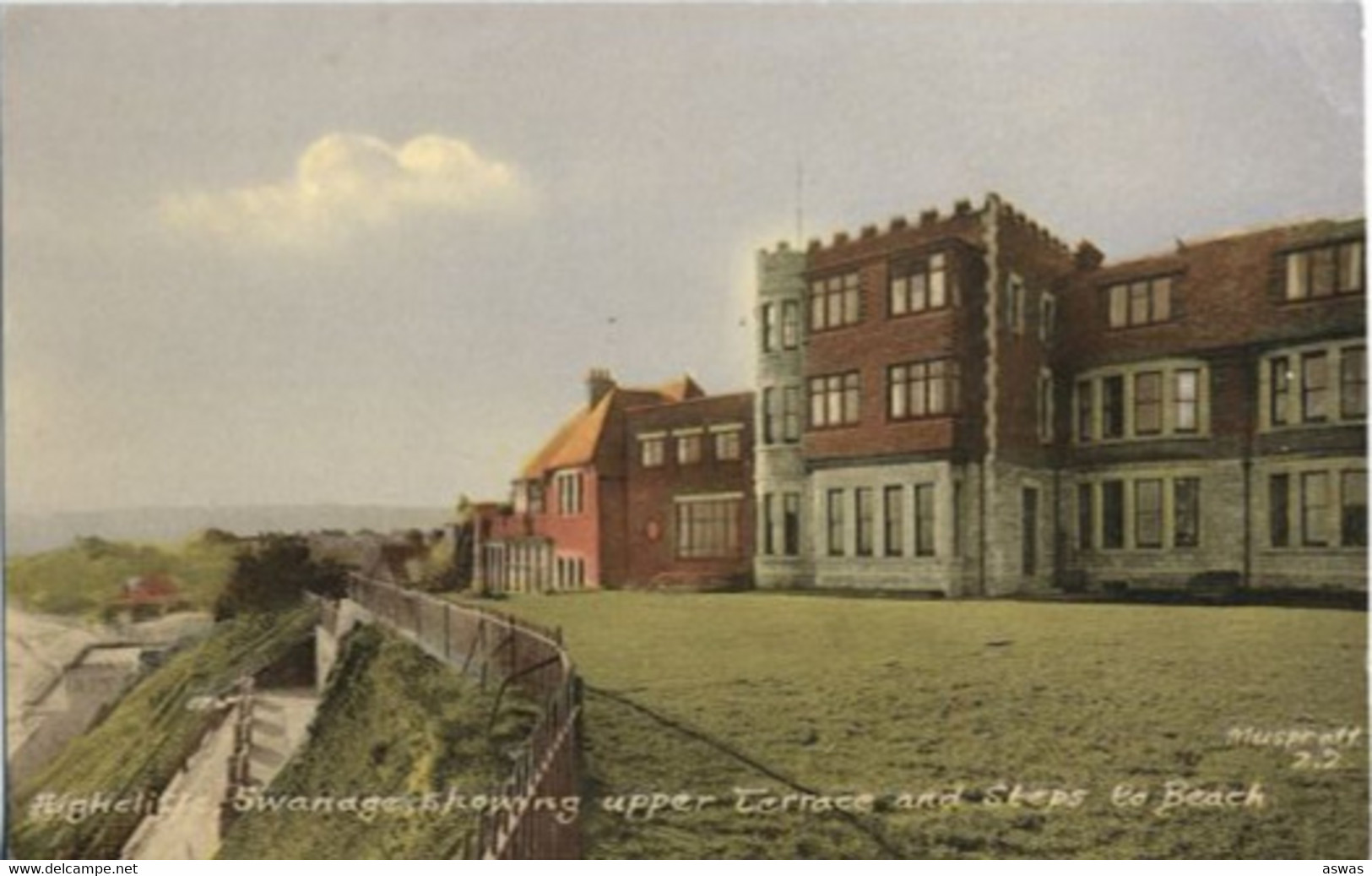 HIGHCLIFFE (METHODIST GUEST HOUSE?) SWANAGE, DORSET ~ SHOWING UPPER TERRACE AND BEACH STEPS - Swanage