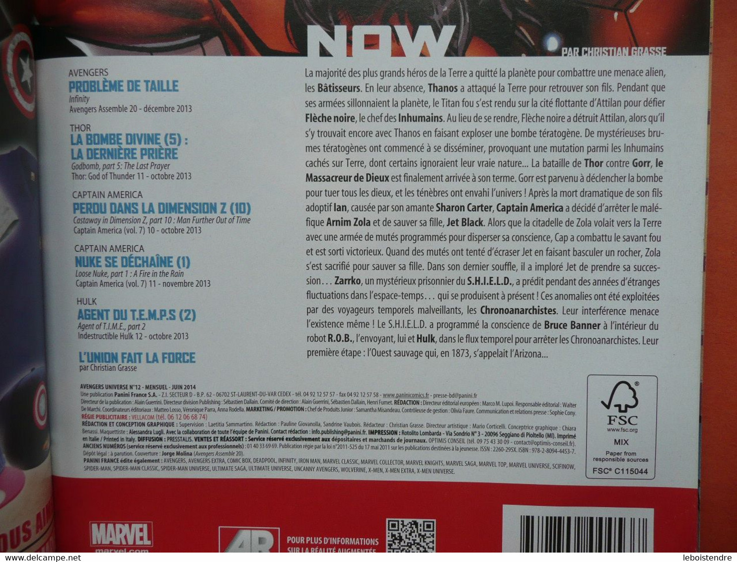 AVENGERS UNIVERSE N 12 JUIN 2014 INFINITY MARVEL  PANINI COMICS TRES BON ETAT - Marvel France