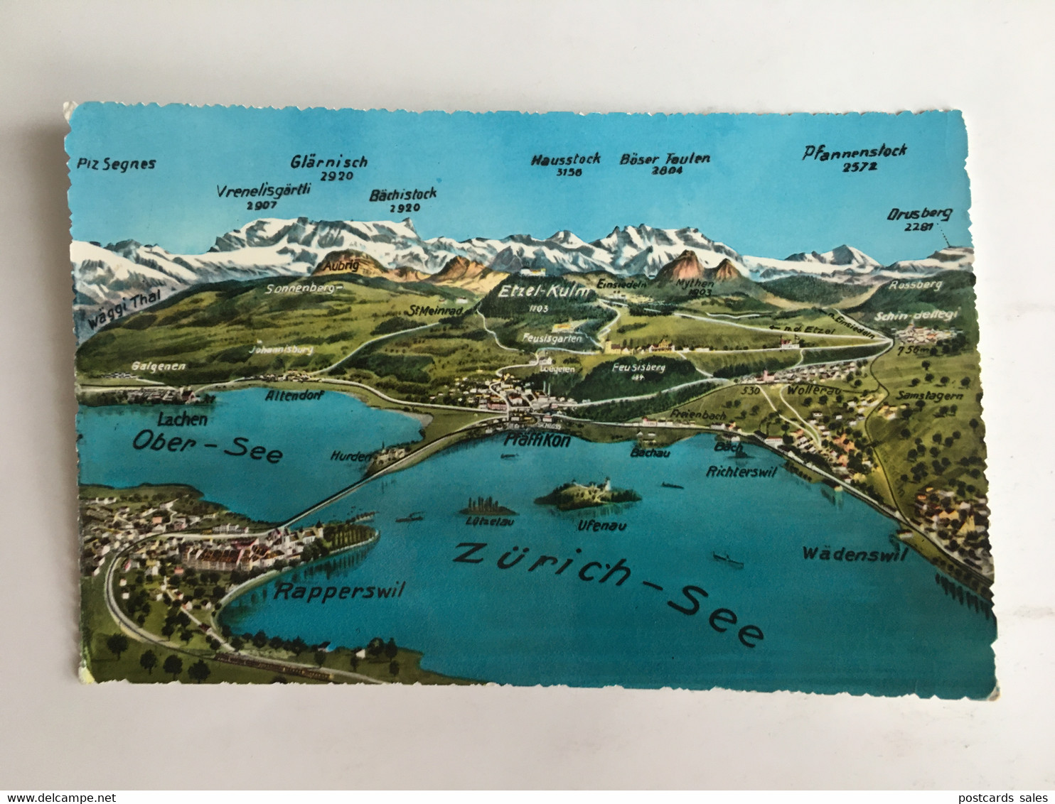 Ober See Zurich See Rapperswil Wadenswil Pfaffikon Altendorf Lachen Bachau Richterswil Map Karte Carte - Rapperswil