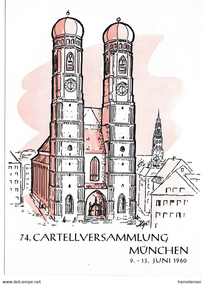 57787 - Bund - 1960 - 15Pfg Heuss I PGALpKte MUENCHEN - 74.CARTELL-VERSAMMLUNG - Christianisme