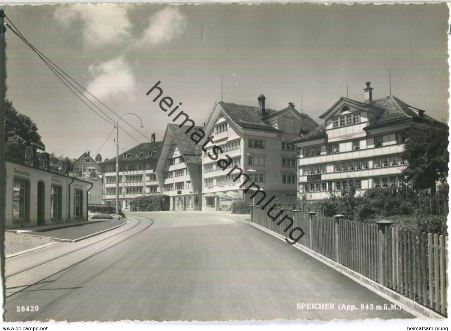 Speicher - Hotel Krone - Colonialwaren - Foto-Ansichtskarte - Verlag Foto-Gross St. Gallen - Speicher