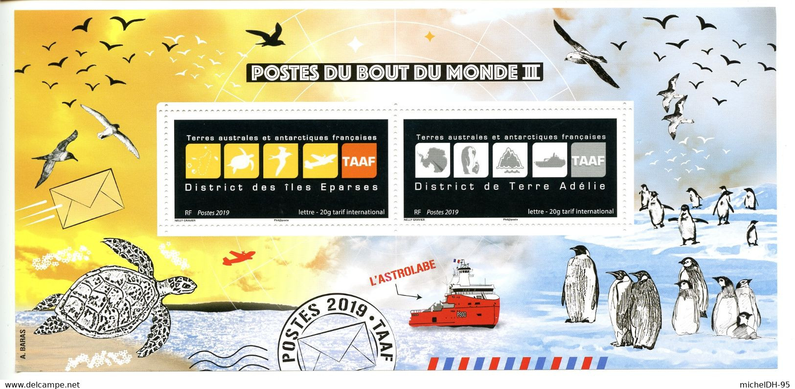 TAAF 2019 - Bloc Souvenir Postes Du Bout Du Monde - NEUF - No 2 - Cote 10,00 € - Hojas Bloque