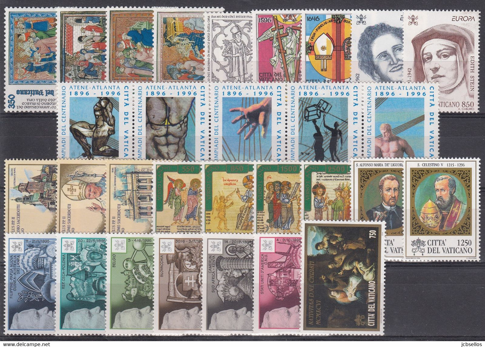 VATICANO 1996 Nº 1029/1058 + HB-16 AÑO COMPLETO NUEVO, 30 SELLOS,1HB - Full Years