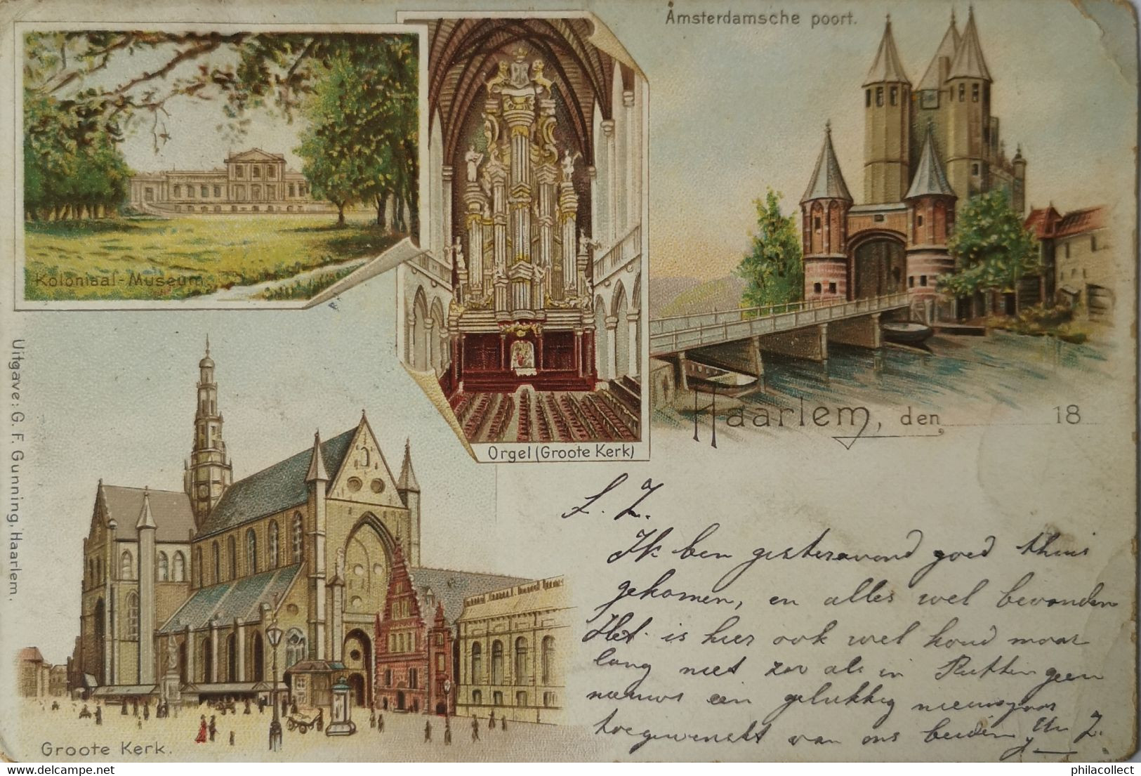 Haarlem // Groeten Uit LITHO 1908 Iets Sleets - Haarlem