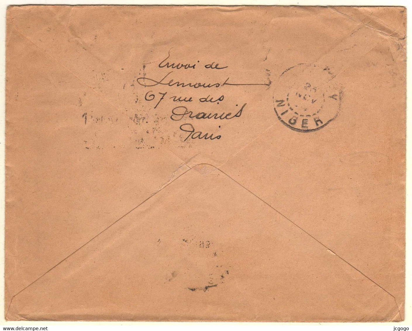 LETTRE NIGER NIAMEY PARIS 1934    Lettre Transportée Exceptionnellement Par Avion à Titre De Propagande. - Cartas & Documentos