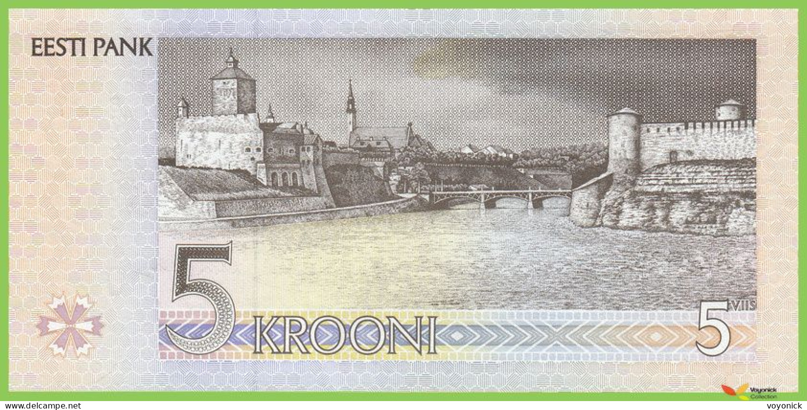 Voyo ESTONIA 5 Krooni 1994(1997) P76a B219a Prefix BZ UNC Paul Keres - Estonie