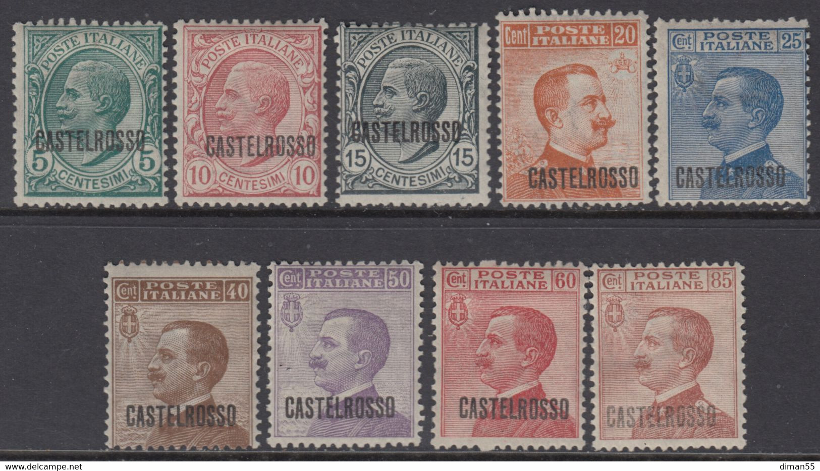 ITALIA - CASTELROSSO N.1-9 - Cv 480 Euro - Linguellati - MH* - Castelrosso