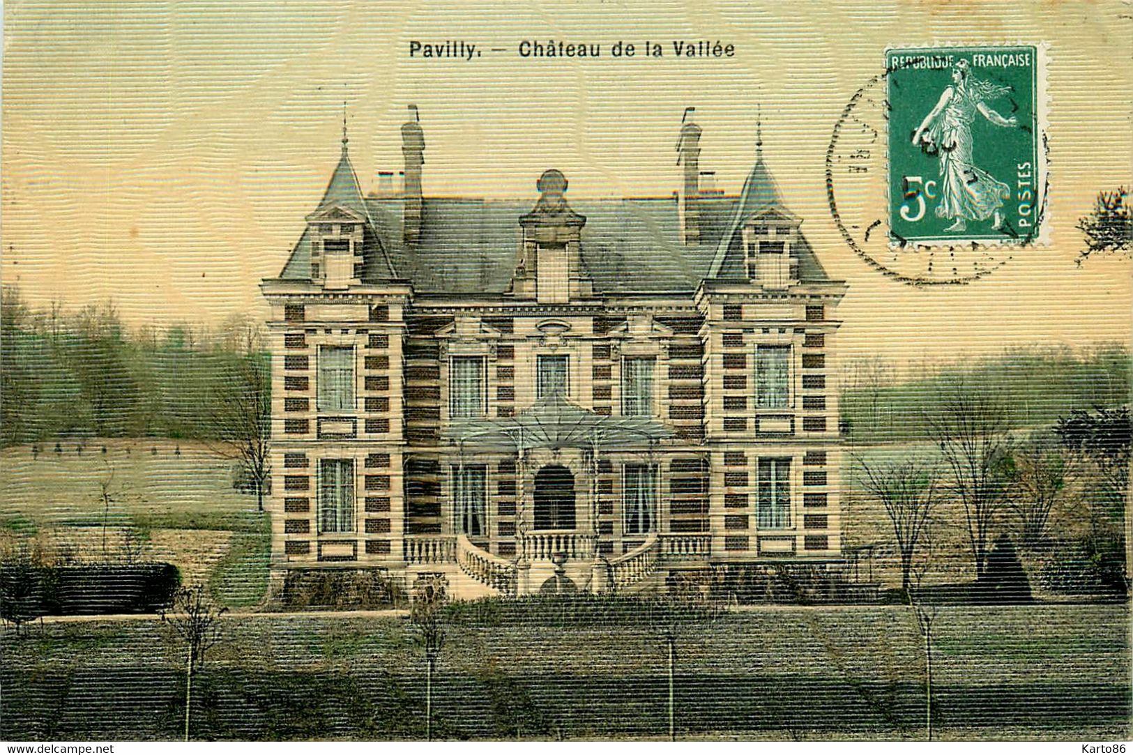 Pavilly * Le Château De La Vallée * Cpa Toilée Colorisée - Pavilly