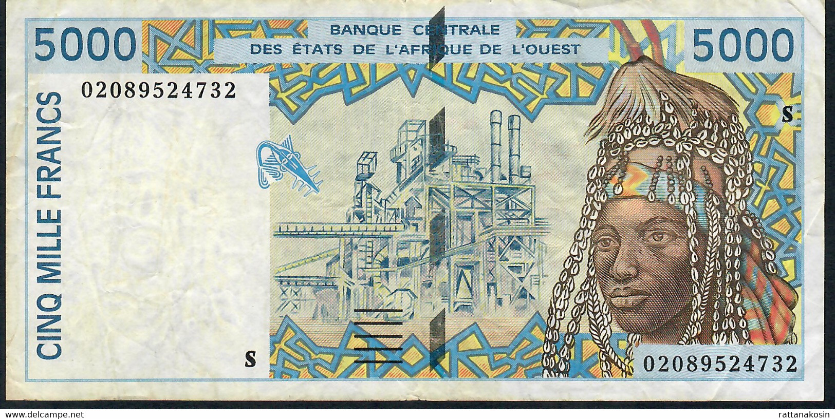 W.A.S. P913Sg 5000 FRANCS (20)02 2002  Signature 31  AVF NO P.h. - États D'Afrique De L'Ouest