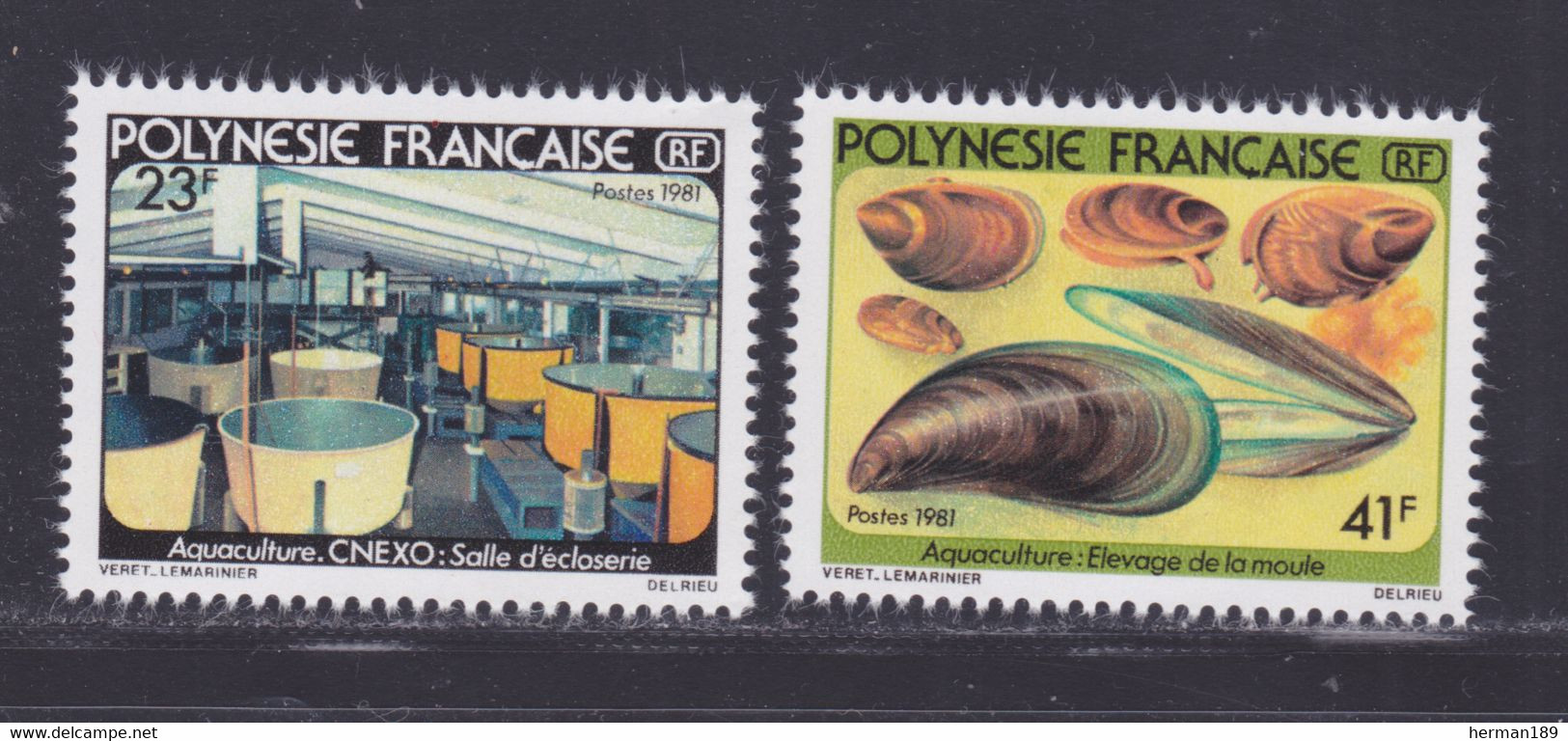 POLYNESIE N°  163 & 164 ** MNH Neufs Sans Charnière, TB (d0877) Aquaculture - 1981 - Nuovi