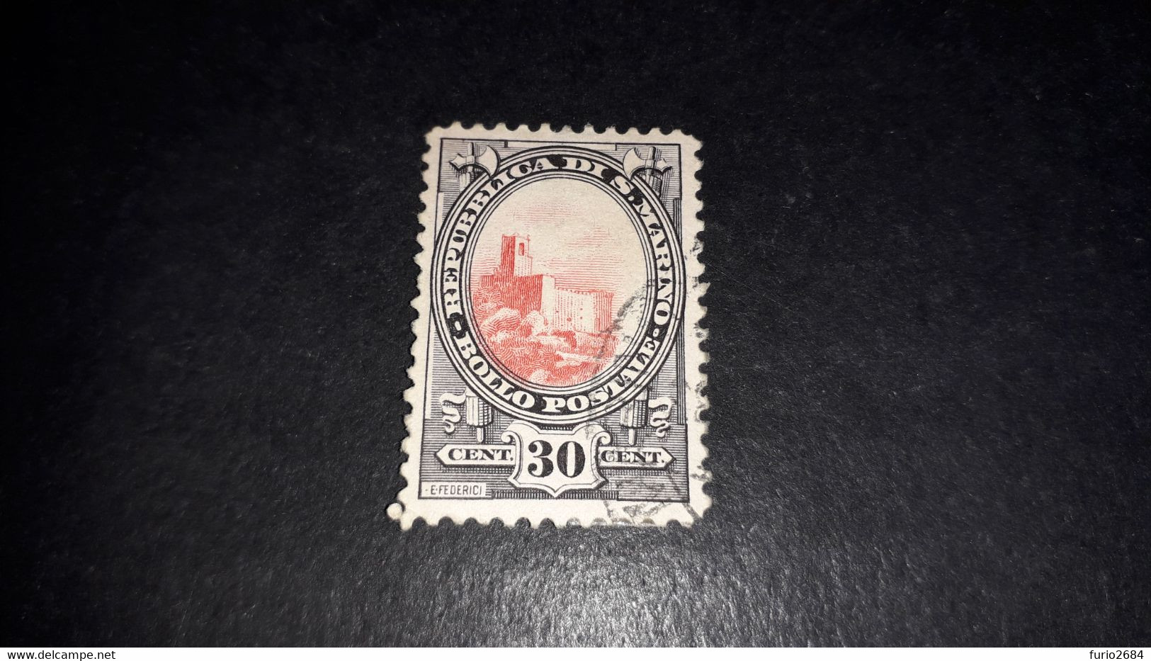 04AL13 SAN MARINO 1929 SOGGETTI VARI 30 CENT. "XO" - Used Stamps