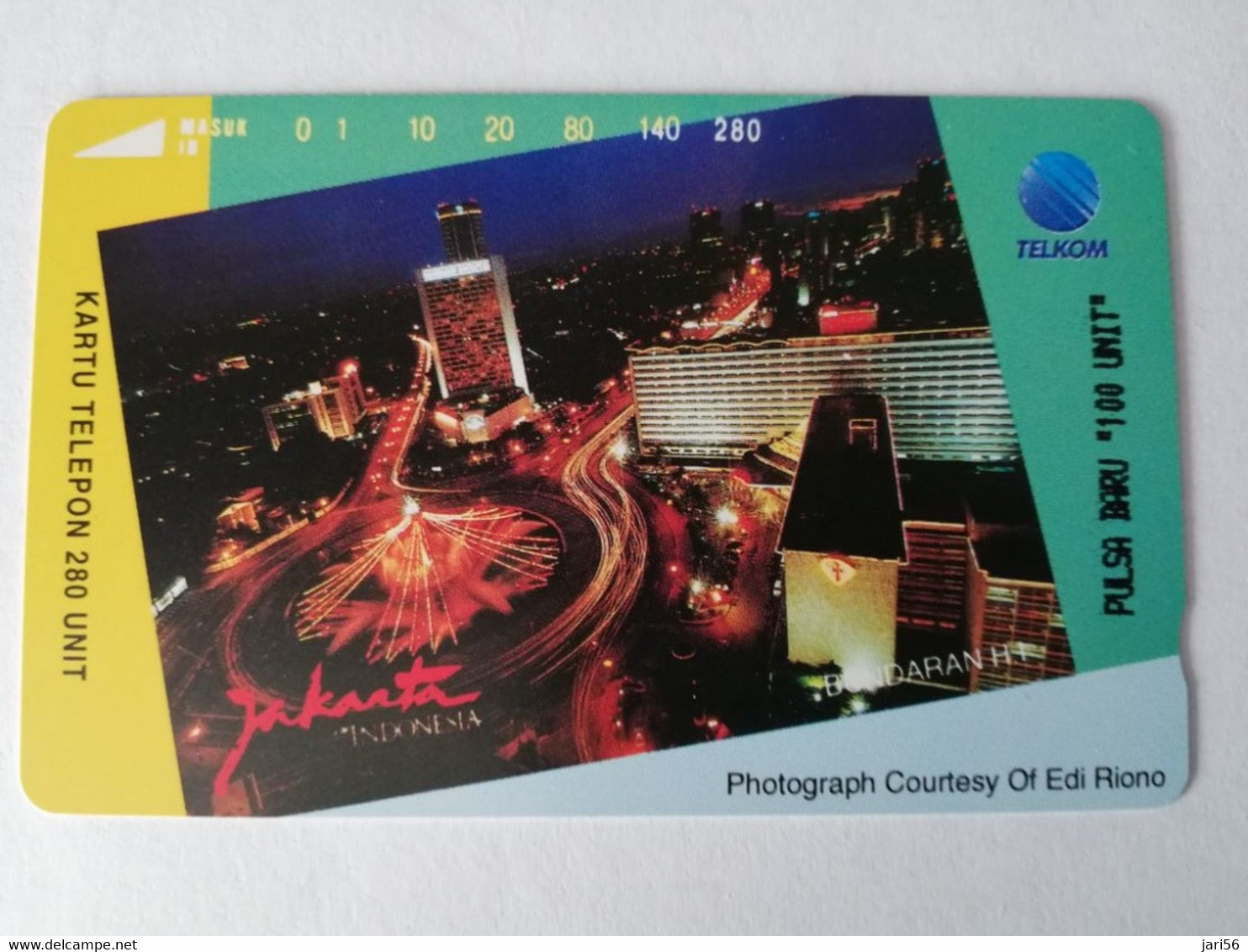 INDONESIA MAGNETIC/TAMURA  280  UNITS   JAKARTA BY NIGHT /OVERPRINT PULSA BARU 100 UNITS     MINT Card   **9397 ** - Indonésie