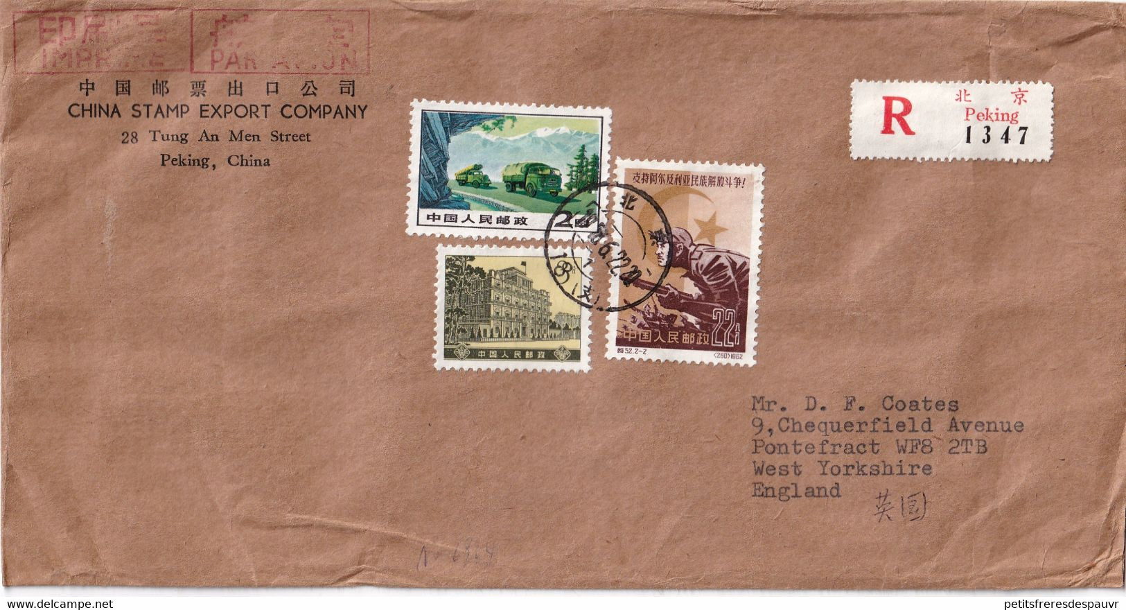 CHINA - 1978 Cover With Michel 647, 1174 And 1178 From PEKING To PONTEFRACT (England) – Superb - Covers & Documents