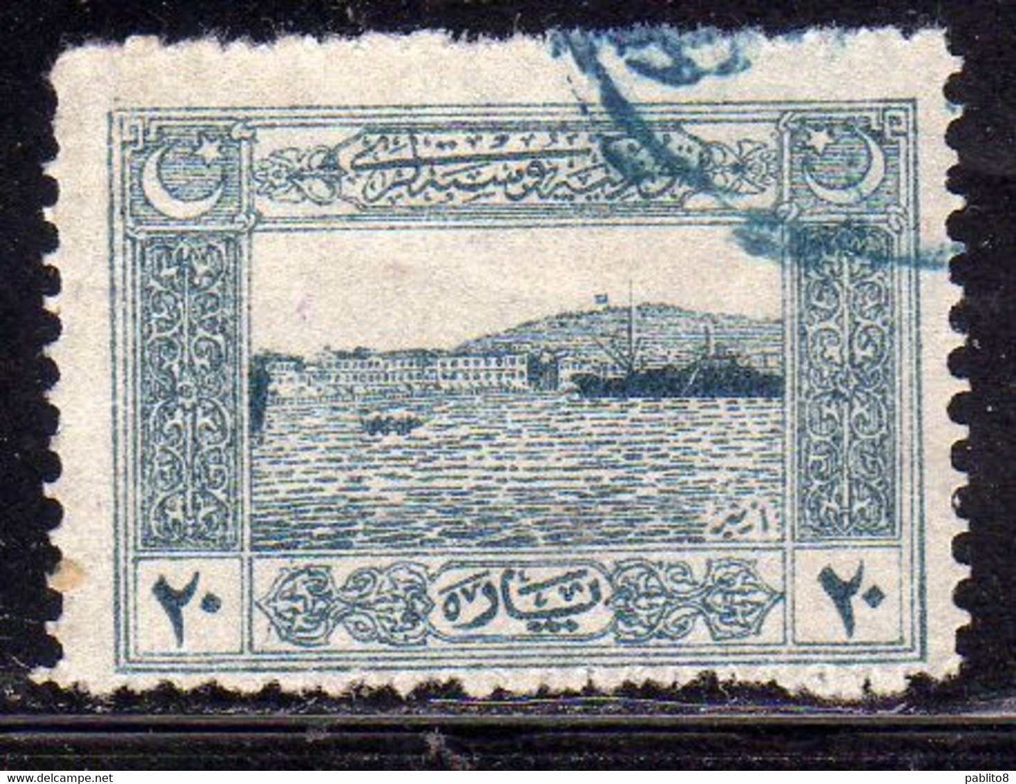 TURCHIA IN ASIA TURKÍA TURKEY ANATOLIA 1922 DECLARATION OF FAITH FROM THE KORAN IZMIR HARBOR  20pa USED USATO OBLITERE' - 1920-21 Anatolie