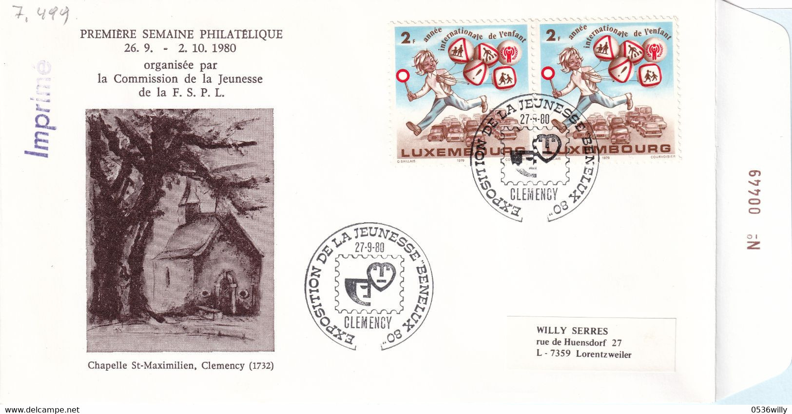Clemency - Expo Jeunesse BENELUX (7.499) - Briefe U. Dokumente
