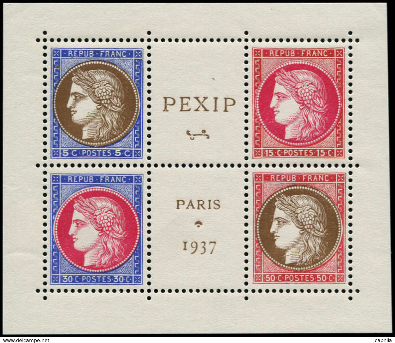 FRANCE Poste ** - 348/51, Bloc De 4 Avec La Vignette: Pexip - Cote: 450 - Unused Stamps