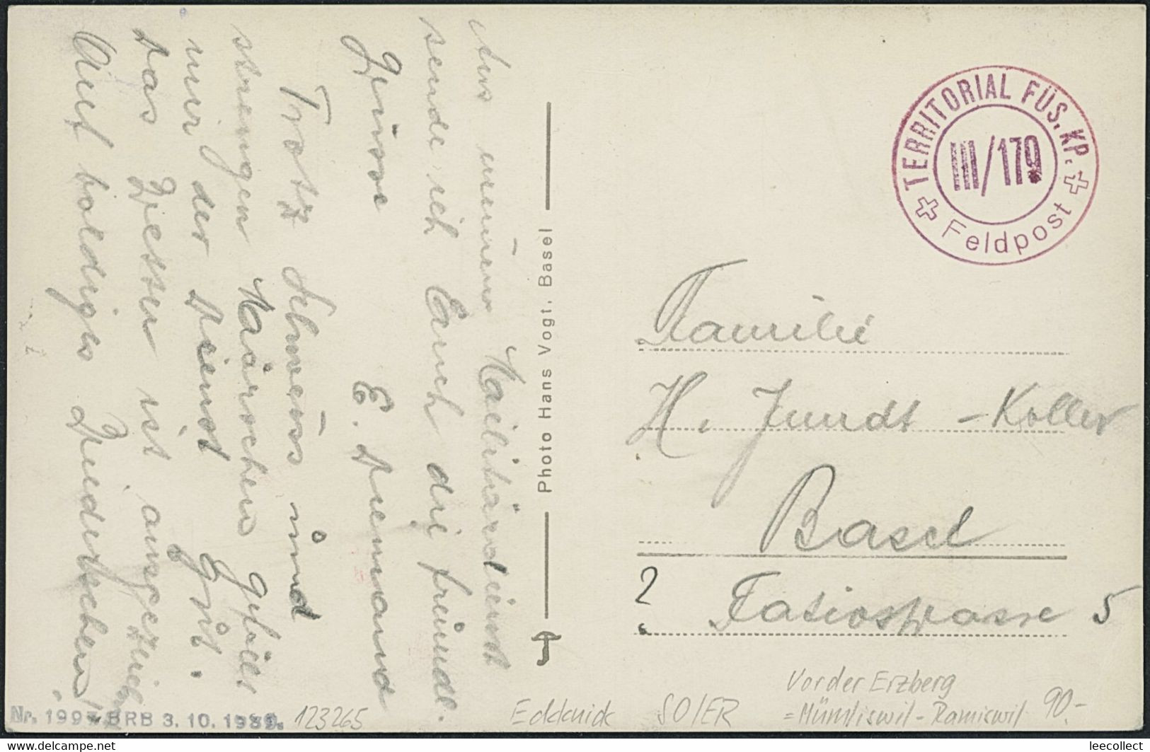 Suisse - SO Vorder Erzberg - Mümliswil -Ramiswil - Militärstempel - Mümliswil-Ramiswil